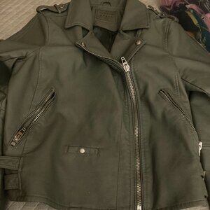 Blank NYC Mint Green Vegan Leather Moto Jacket Size XL